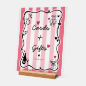 シックお洒落ハンドドローブライダルシャワー卓上 アクリルサイン (傾斜)