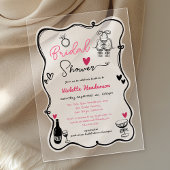 シックお洒落ハンドドローブライダルシャワー アクリル招待状