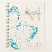 シックお洒落バタフライエレガントモノグラム引用文 プランナー手帳 (正面)