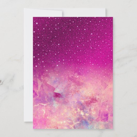 シックお洒落ピンクグラデーショングリッタークリスマス 招待状 (裏面)