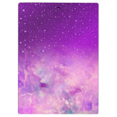 シックお洒落ピンクパープルグラデーショングリッターモノグラム クリップボード (裏面)