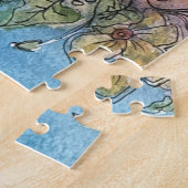 シックお洒落フラワーガーデンウォーター絵画カラー ジグソーパズル (側面)