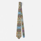 シックお洒落フラワーガーデンウォーター絵画カラー ネクタイ (正面)