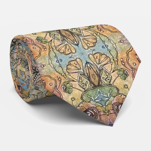 シックお洒落フラワーガーデンウォーター絵画カラー ネクタイ (ロール)