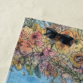 シックお洒落フラワーガーデンウォーター絵画カラー ビーチタオル (インサイチュ)