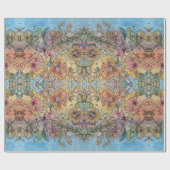 シックお洒落フラワーガーデンウォーター絵画カラー ラッピングペーパー (フラット)