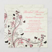 シックお洒落フローラ旋回ブライダルシャワー招待状 招待状 (正面/裏面)