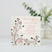 シックお洒落フローラ旋回ブライダルシャワー招待状 招待状 (スタンド正面)