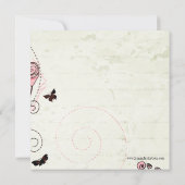 シックお洒落フローラ旋回ブライダルシャワー招待状 招待状 (裏面)