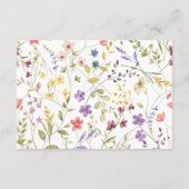 シックお洒落ボタニカル野結婚花 エンクロージャーカード (裏面)