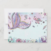 シックお洒落マーメイドテールベイビーシャワー誕生日 サンキューカード (裏面)