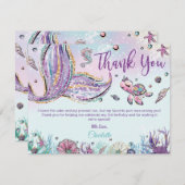 シックお洒落マーメイドテールベイビーシャワー誕生日 サンキューカード (正面/裏面)