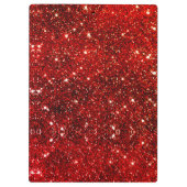 シックお洒落レッド黒グリッターモノグラム クリップボード (裏面)