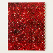 シックお洒落レッド黒グリッターモノグラム プランナー手帳 (裏面)