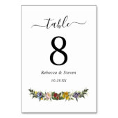 シックお洒落ヴィンテージフローラモノグラ結婚ム テーブルナンバー (正面)