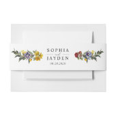 シックお洒落ヴィンテージフローラモノグラ結婚ム 招待状ベリーバンド (正面例)