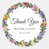 シックお洒落ヴィンテージ感謝していフローラ ラウンドシール (正面)