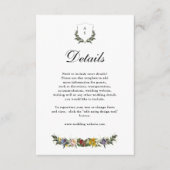 シックお洒落ヴィンテージ結婚フローラ詳細 エンクロージャーカード (正面)