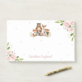 シックお洒落赤面フローラウッドランドアニマルズ ポストイット (デスク)