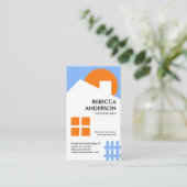 シックかわいいサニーホームピケットフェンスリアルティ 名刺 (スタンド正面)