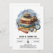 シックかわいい刑事誕生日 招待状 (正面/裏面)