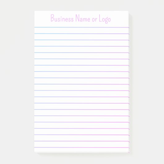 シックかわいい名前ビジネスメッセージピンク紫の裏地 ポストイット (正面)