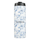 シックかわいらしな青の白い花 タンブラー (正面)