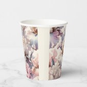 シックかわいらしエレガントフローラモダン赤面ピンクマウーブ 紙コップ (右)