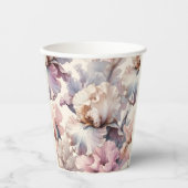 シックかわいらしエレガントフローラモダン赤面ピンクマウーブ 紙コップ (正面)