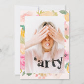 シックかわいらしガーデンフローラウォーターカラースウィート16 招待状 (裏面)