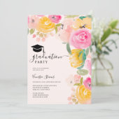 シックかわいらしガーデンフローラ水彩 招待状 (スタンド正面)