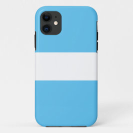 シックかわいらしスカイブルーブライトホワイトスポーティストライプズ iPhone 11 ケース