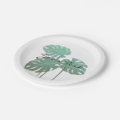 シックかわいらしトロピカルリーフガーデンパーティープレート ペーパープレート (アングル)