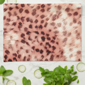 シックかわいらしバラガーリー金ゴールドレオパードグリッターラブ キッチンタオル (折り畳み)