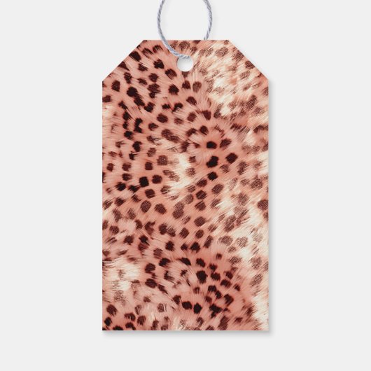 シックかわいらしバラガーリー金ゴールドレオパードグリッターラブ ギフトタグ (裏面)