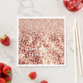 シックかわいらしバラガーリー金ゴールドレオパードグリッターラブ スタンダードランチョンナプキン (インサイチュ)