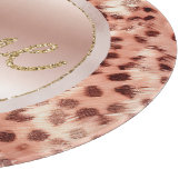 シックかわいらしバラガーリー金ゴールドレオパード カッティングボード (角)