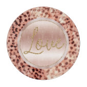 シックかわいらしバラガーリー金ゴールドレオパード カッティングボード (正面)