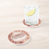 シックかわいらしバラガーリー金ゴールドレオパード コースター (側面)