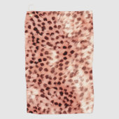 シックかわいらしバラガーリー金ゴールドレオパード ゴルフタオル (正面)