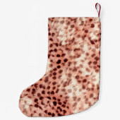 シックかわいらしバラガーリー金ゴールドレオパード スモールクリスマスストッキング (裏面)