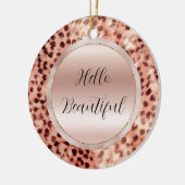シックかわいらしバラガーリー金ゴールドレオパード セラミックオーナメント (左)