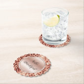 シックかわいらしバラガーリー金ゴールドレオパード ペーパーコースター (インサイチュ)