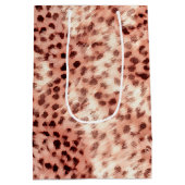 シックかわいらしバラガーリー金ゴールドレオパード ミディアムペーパーバッグ (裏面)