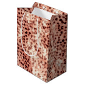 シックかわいらしバラガーリー金ゴールドレオパード ミディアムペーパーバッグ (裏面アングル)