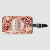 シックかわいらしバラガーリー金ゴールドレオパード ラゲッジタグ (正面横)
