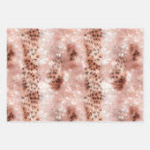 シックかわいらしバラガーリー金ゴールドレオパード ラッピングペーパーシート (正面3)