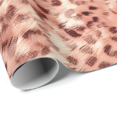 シックかわいらしバラガーリー金ゴールドレオパード ラッピングペーパー (ロールコーナー)