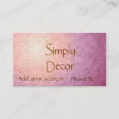 シックかわいらしピンクオレンジ>ホームデコール名刺 名刺 (正面)