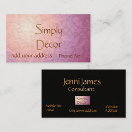 シックかわいらしピンクオレンジ>ホームデコール名刺 名刺